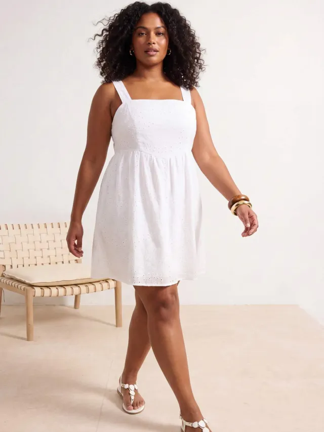 Trendyol Curve Dames Wit Effen Maxi Mouwloos Casual A-lijn Grote maten Jurk, foto 2