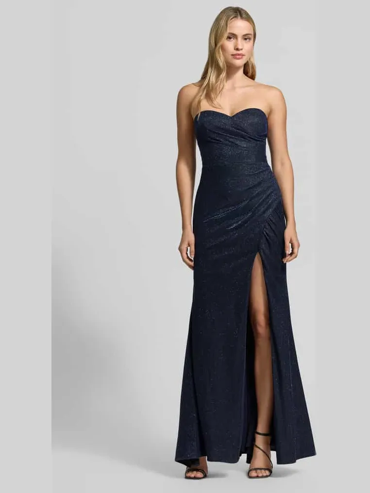 LUXUAR FASHION Avondjurk in off-shoulder-look met loopsplit Marineblauw