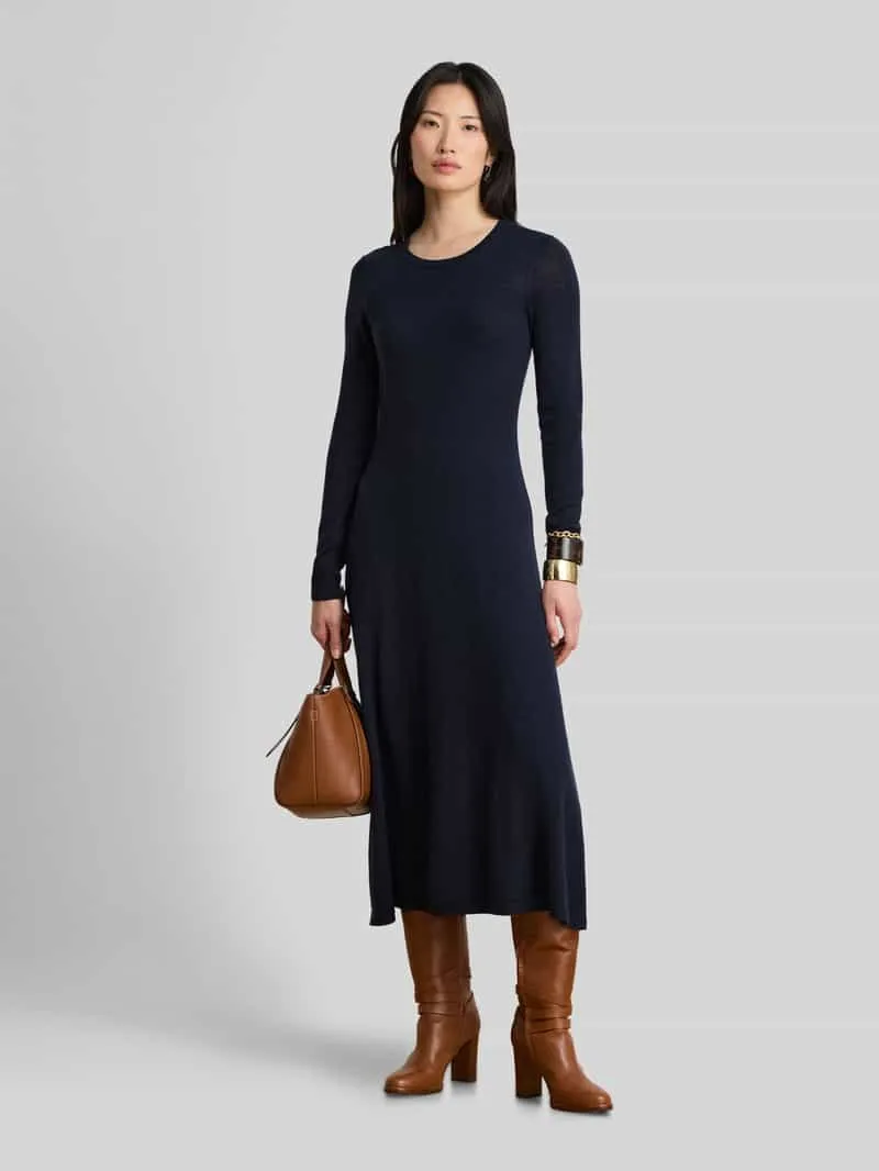 Lauren Ralph Lauren A-lijn vrijetijdsjurk van pure wol model 'VORLEY' Marineblauw