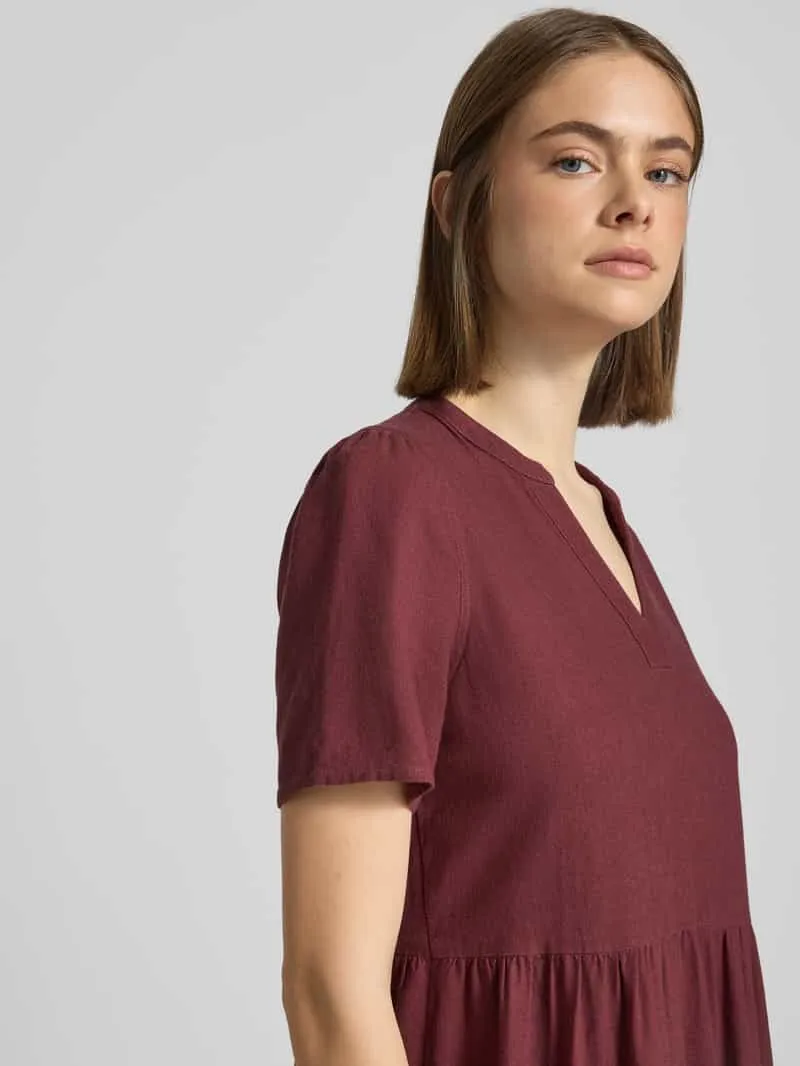 Only A-lijn vrijetijdsjurk van mix van viscose en linnen model 'TIRI-GOA' mauve, foto 5