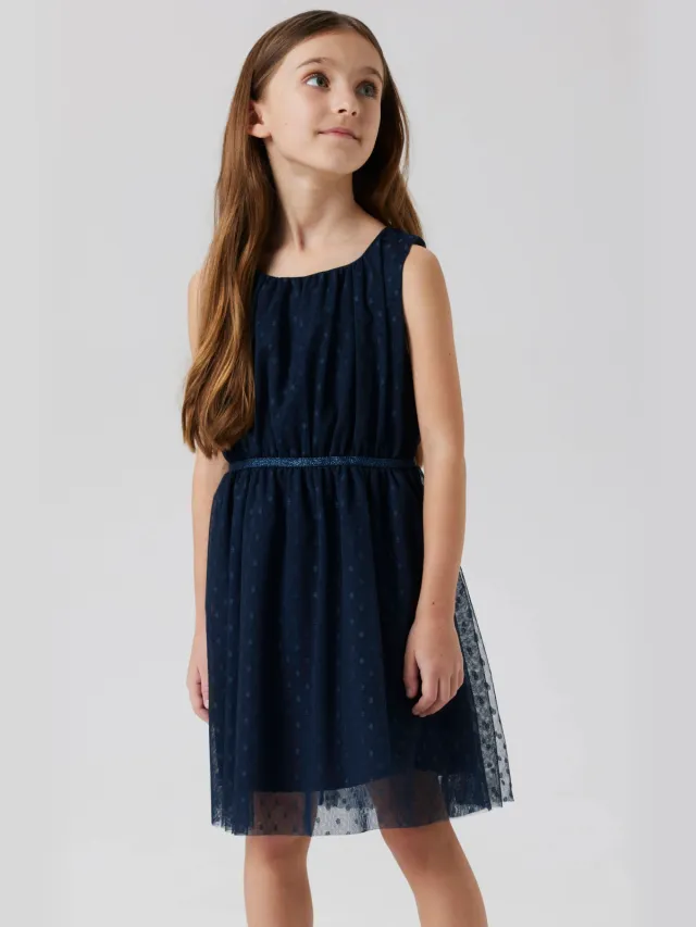 NAME IT semi-transparante korte jurk met print donkerblauw, foto 2