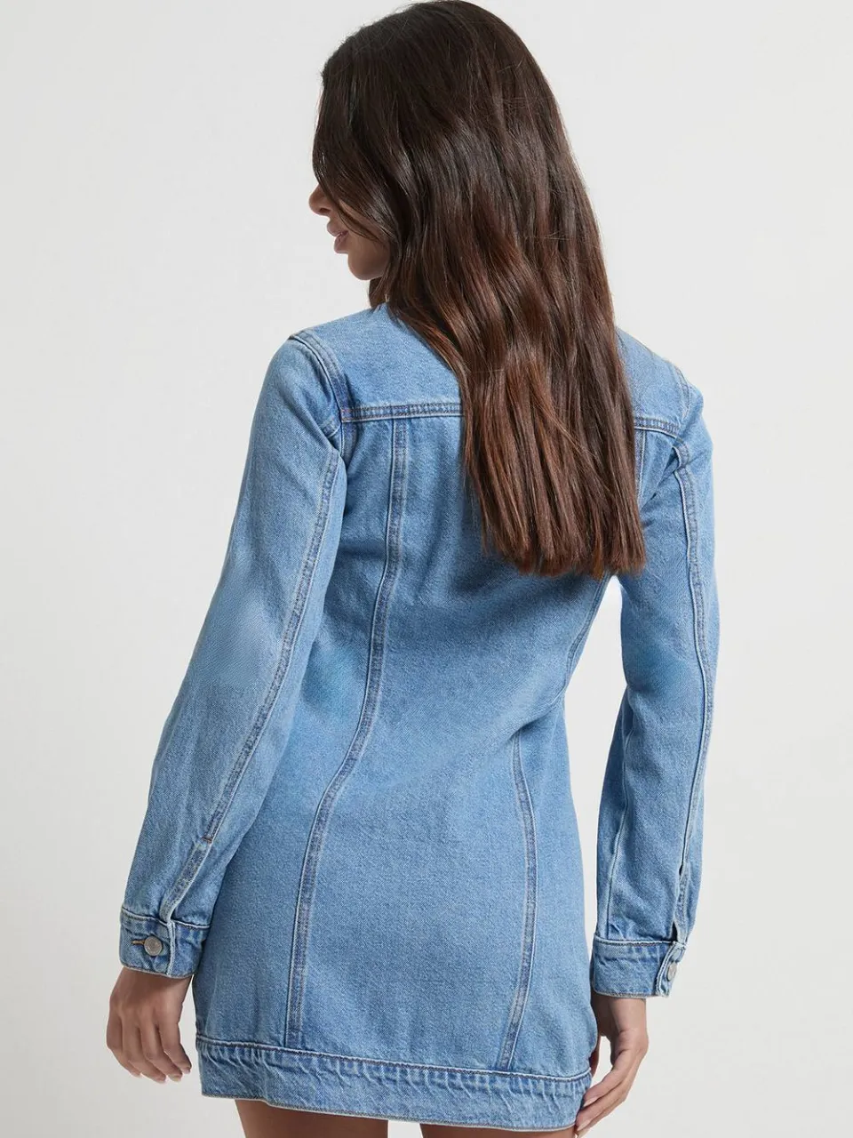 boohoo Dames Petite Western Denim Mini Jurk, foto 2