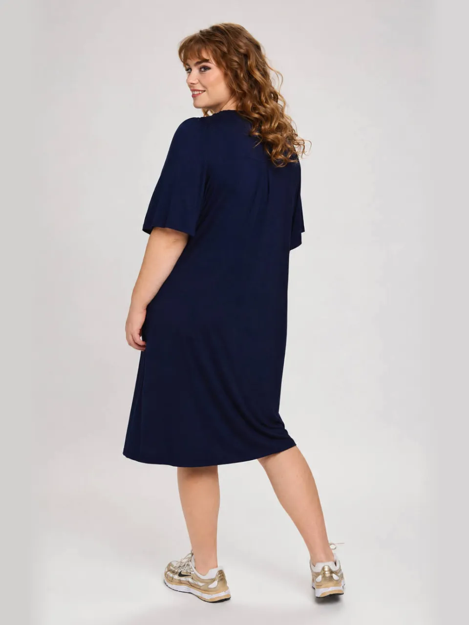 STUDIO midi jurk Plus Size - donkerblauw, foto 6