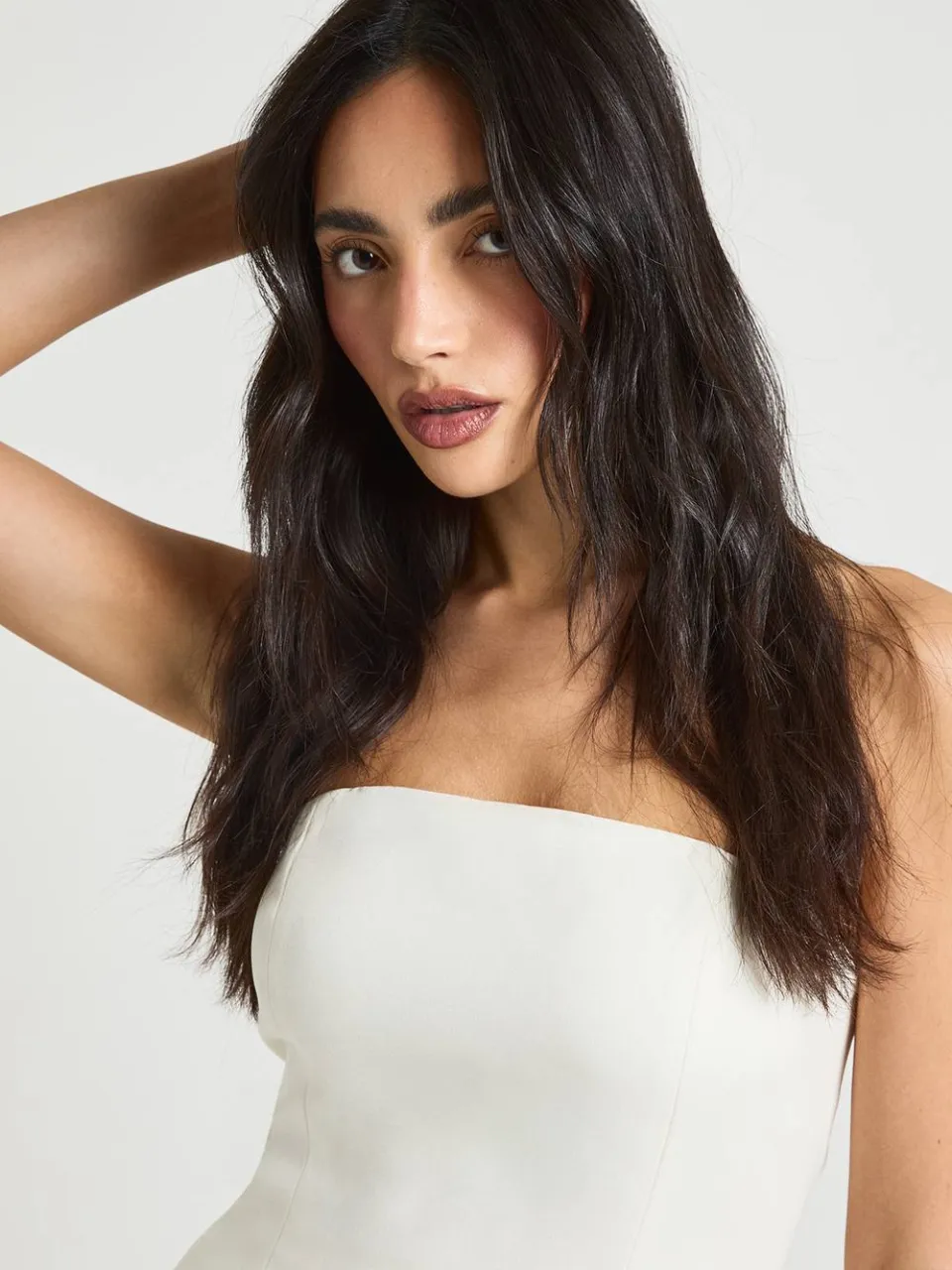 boohoo Dames Bandeau 2-in-1 Geweven Maxi Jurk ivoor, foto 4