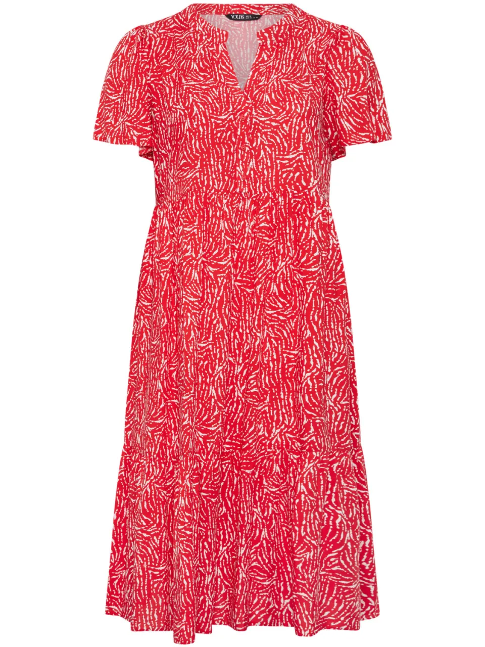Yours Rode Abstracte Jurk Met Halve Knoopsluiting rood, foto 2