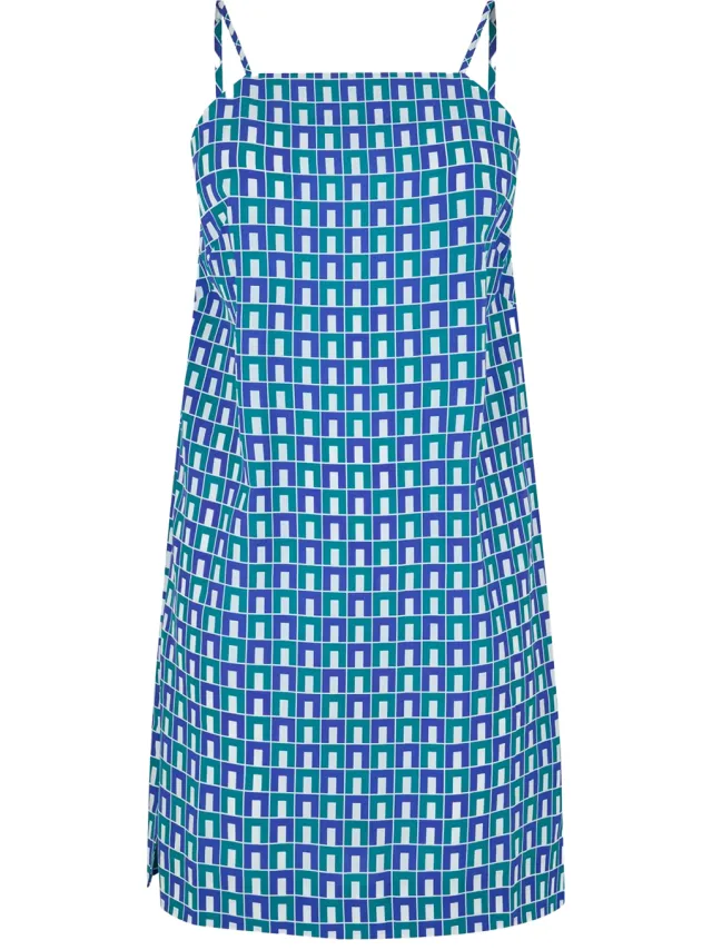 Lacoste Spaghettibandjes-slipjurk voor dames (Blauw)
