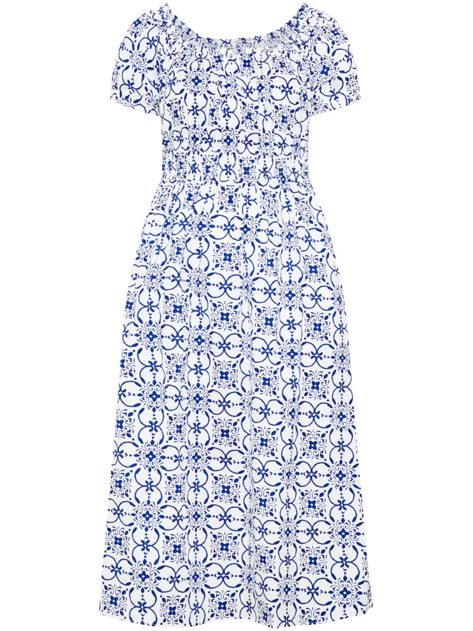 Yours Witte Poplin Bardotjurk Met Bloemenprint-56, foto 3