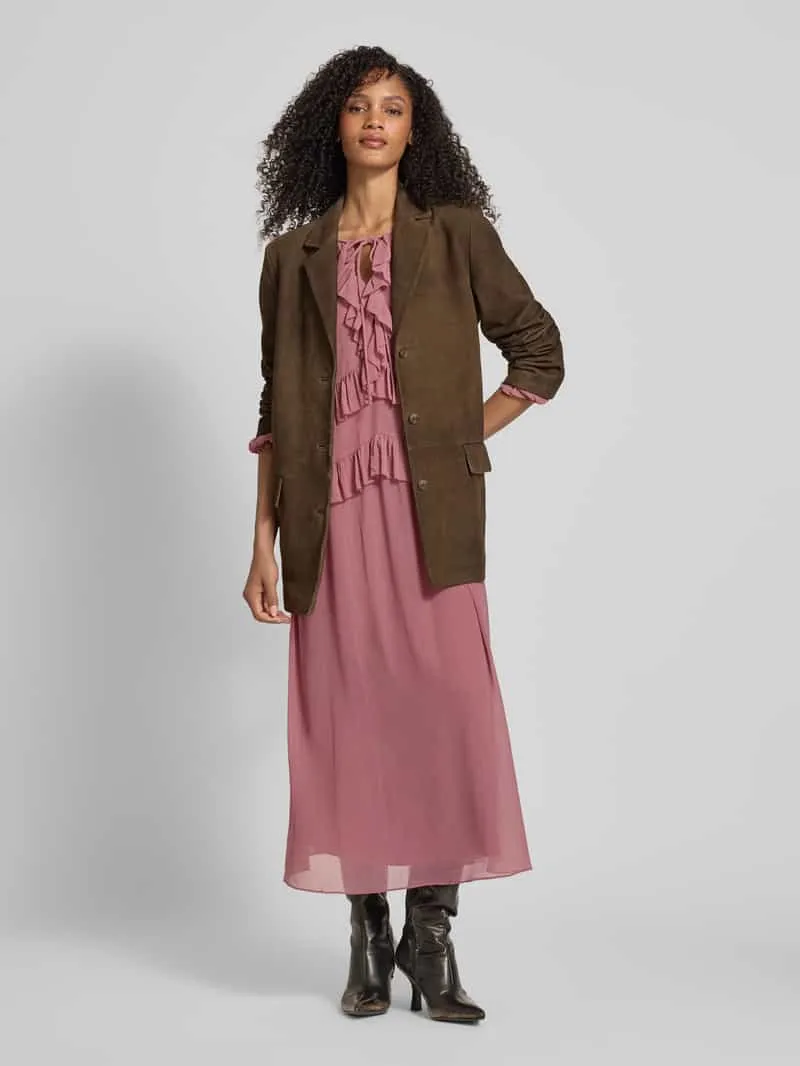 Jake*s Collection Midi-jurk van chiffon met volants oudroze, foto 3