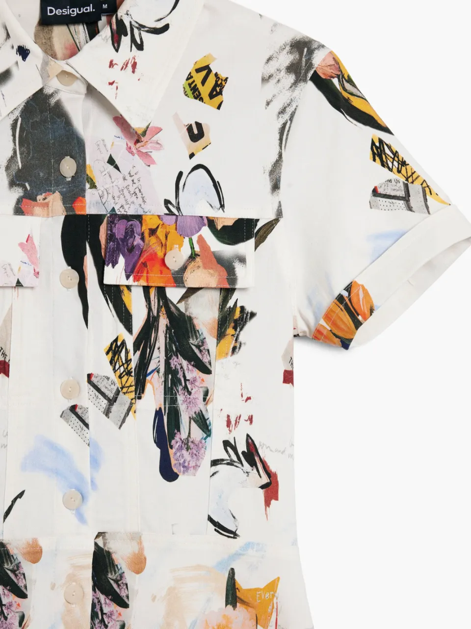 Desigual blousejurk met all over print wit, foto 6