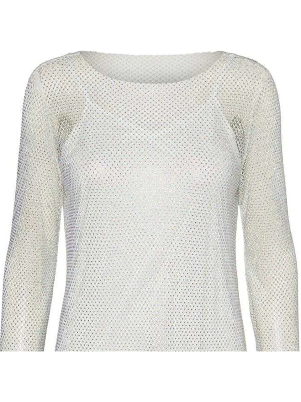 Vero Moda Dames Celine Mesh Crew Neck Mini Jurk (Sneeuwwit)
