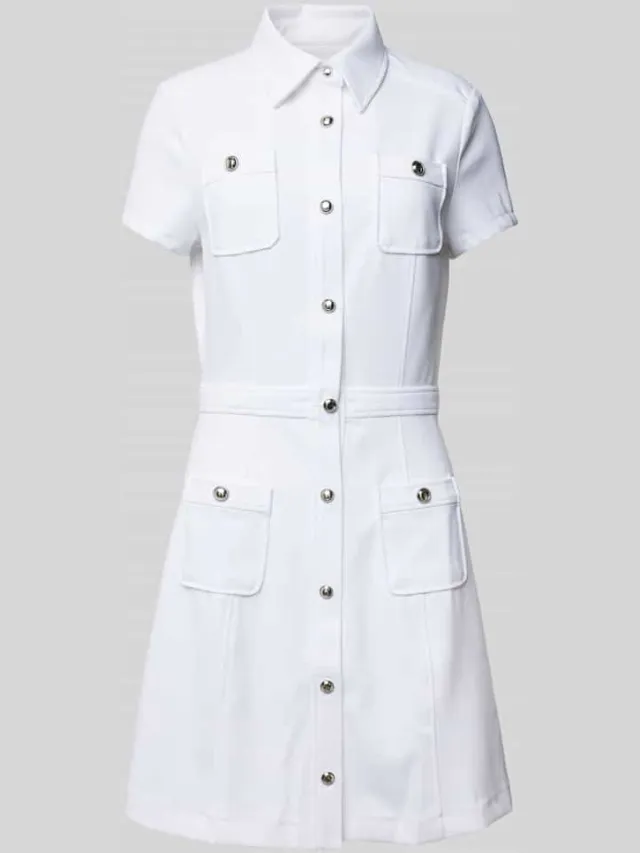 Guess Mini-jurk met opgestikte zakken, model 'ELORA' wit, foto 2