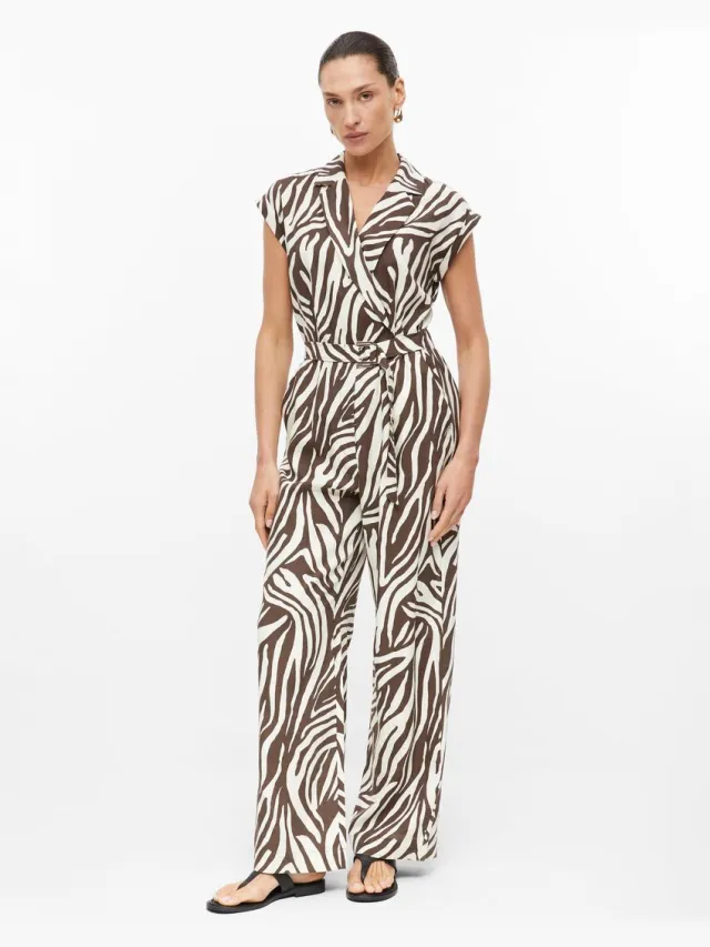 S.Oliver female - Jumpsuit van linnenmix met elastische tailleband crème