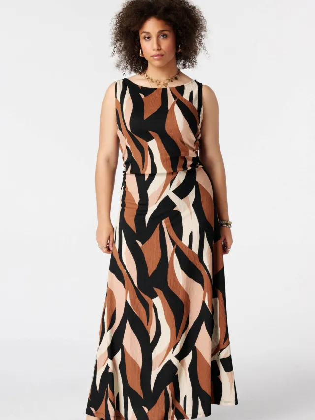 MS Mode midi zomerjurk met print Plus Size - meerkleurig Multi