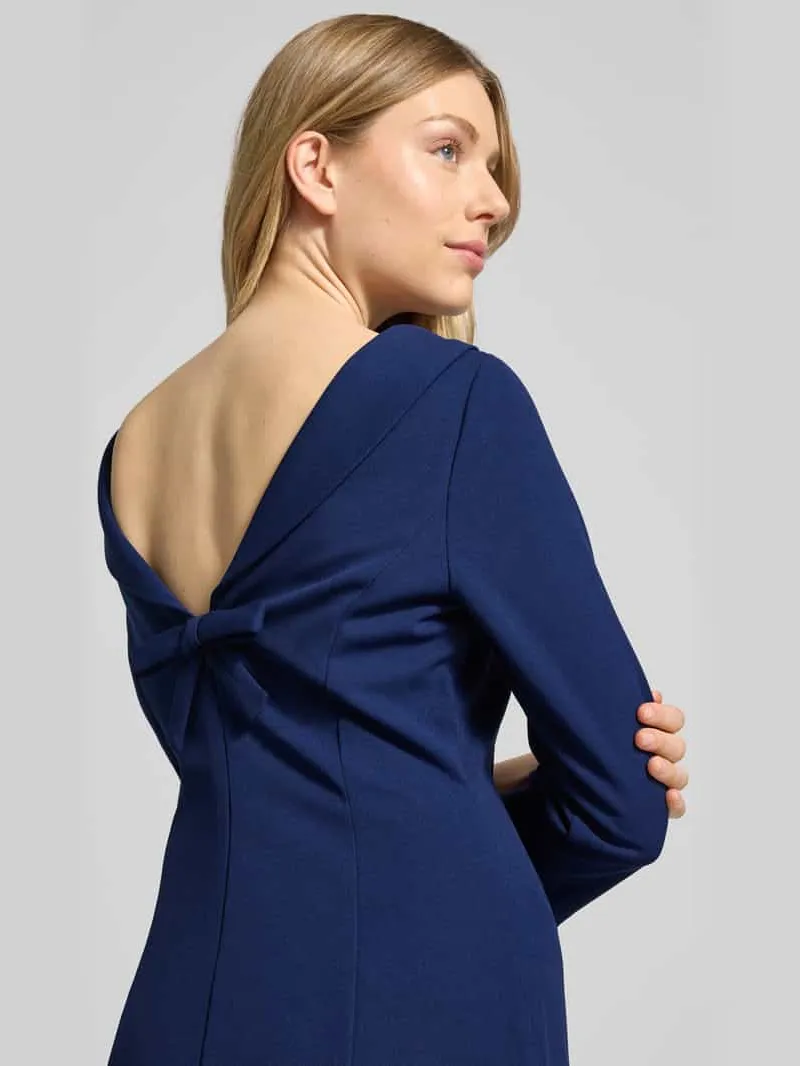 Adrianna Papell Knielange cocktailjurk met 3/4-mouwen donkerblauw, foto 4