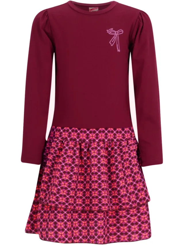 B.Nosy Y607-5821 Jurk meisjes rood roze-128 Tawny Port