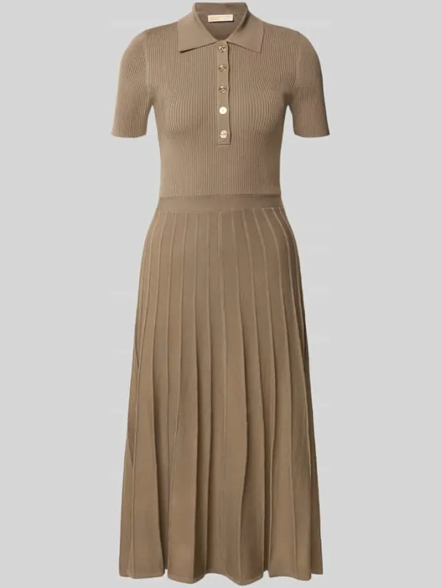 MICHAEL Michael Kors Polojurk van viscosemix met knoopsluiting beige, foto 2