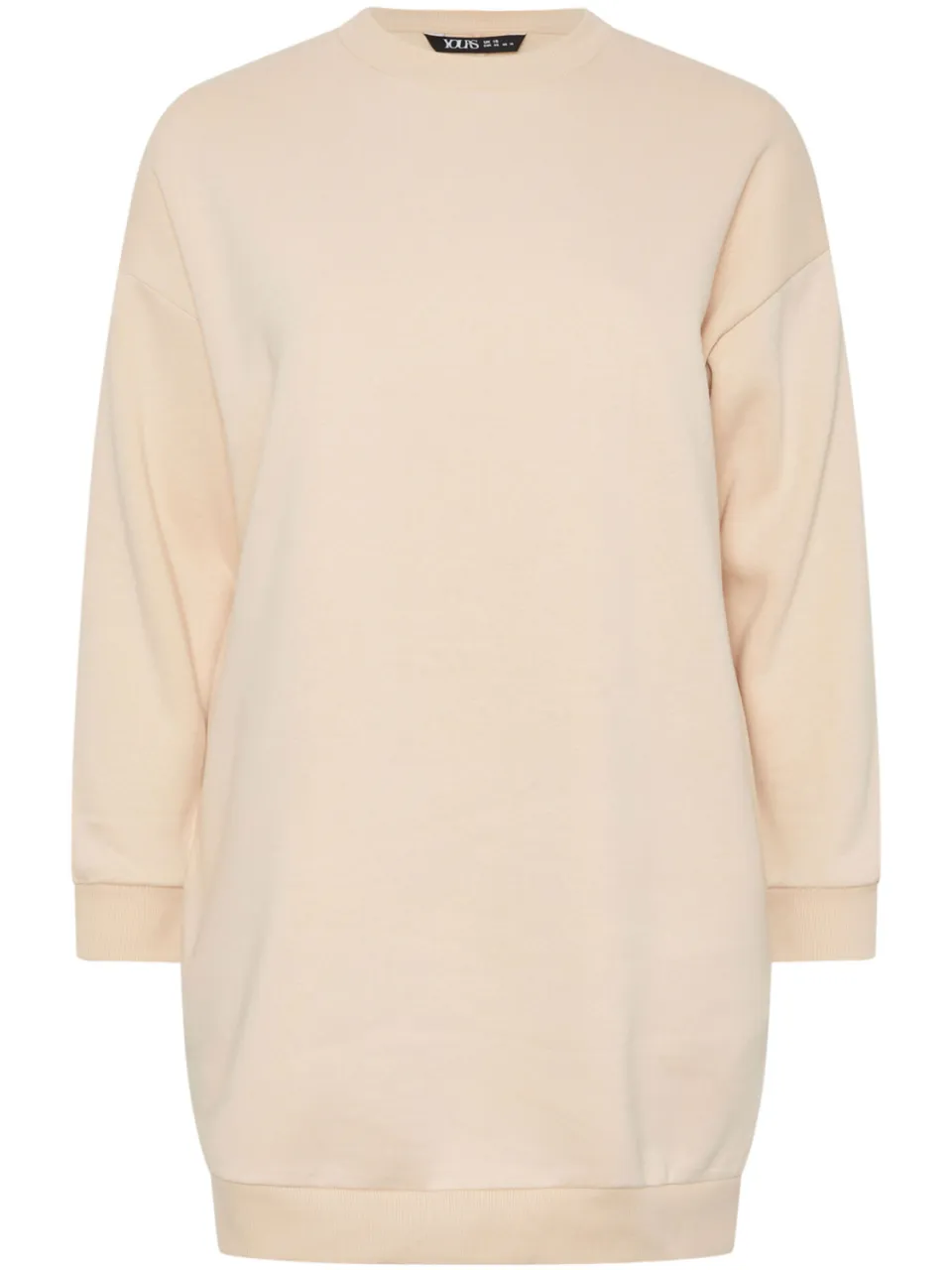 Yours Sweatshirtjurk Van Katoenmix Met Lange Mouwen In Beige-56, foto 3