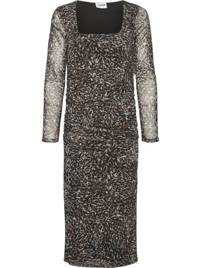 Noisy May NMISA L/S MESH DRESS Dames Jurk Partridge