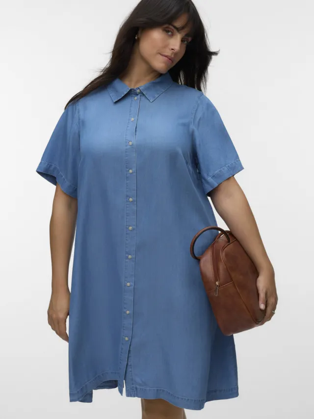 Vero Moda CURVE blousejurk blauw