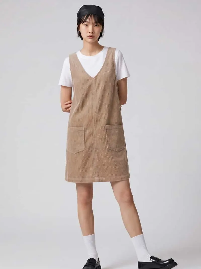 Marc O'Polo Mini-jurk van katoenmix beige, foto 4
