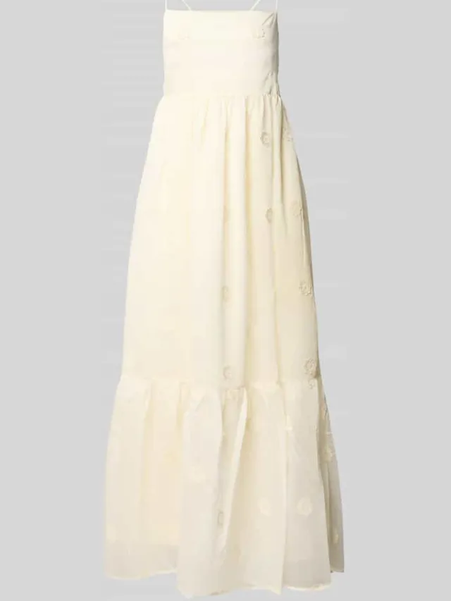 SUNCOO PARIS midi-jurk van lyocellmix model 'Cherish' Offwhite