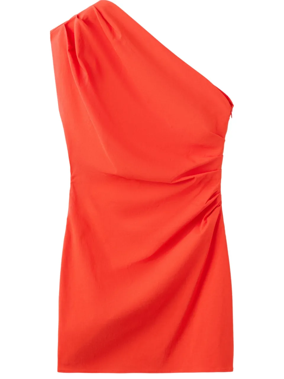 Mango one shoulder viscose jurk - oranje, foto 2