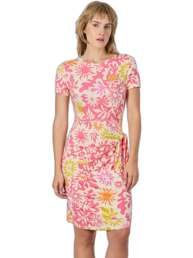 Ragwear Damesjurk Ragwear Knotta Print roze combo