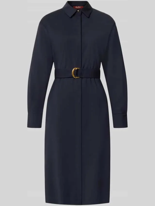 Max Mara Getailleerde vrijetijdsjurk van pure scheerwol model 'PAGELLA' marineblauw, foto 2