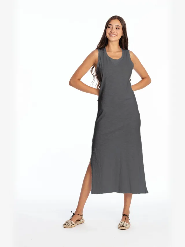 RAVENS VIEW IBIZA dames vegan Maxi Jurk Mia Lava Blauw Donkerblauw