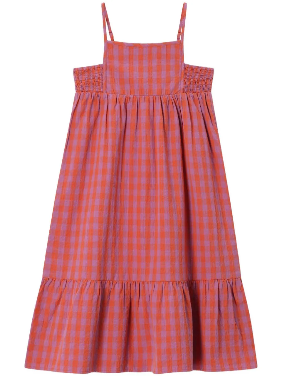 Sissy-Boy geruite maxi jurk donker oranje, foto 2