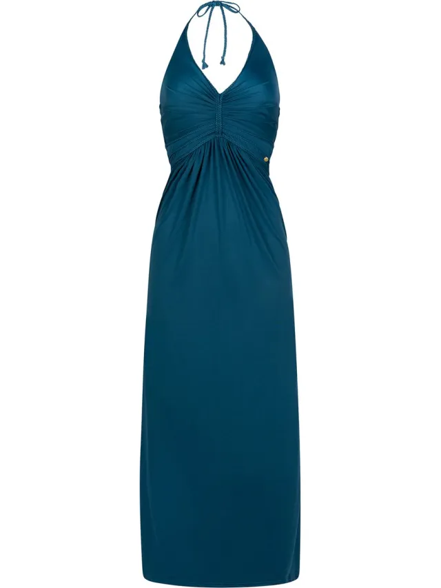 Chic by Lirette Halter jurk Natural - Teal