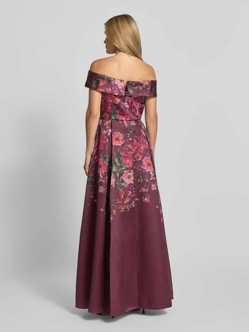 Adrianna Papell Avondjurk met bloemenprint Bordeaux