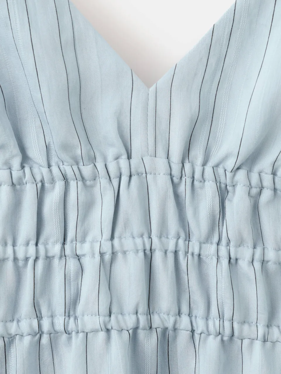 Mango midi zomerjurk met krijtstreep - lichtblauw, foto 6