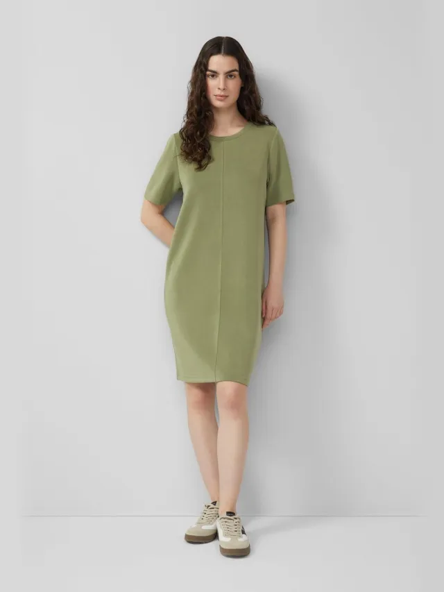 S.Oliver female - Scuba-jurk met biezen olijfgroen
