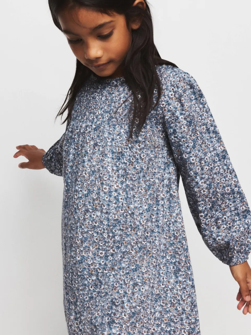 Mango Kids gebloemde midi jurk blauw, foto 6