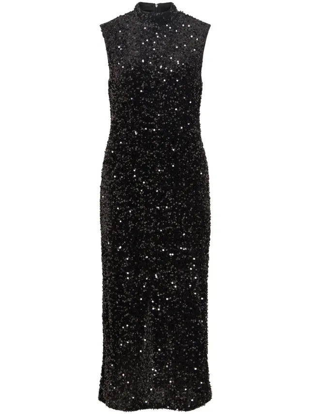 Vila maxi-jurk VIFAITH pailletten Black Beauty1