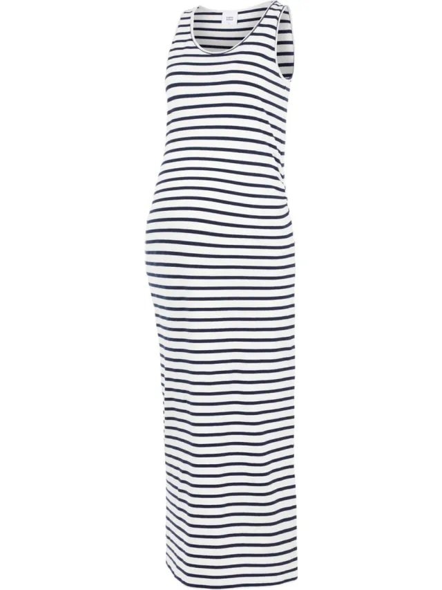 Mamalicious mama.licious MLLEA ORG YD TANK MAXI DRESS A. O. NOOS Dames Jurk Wit