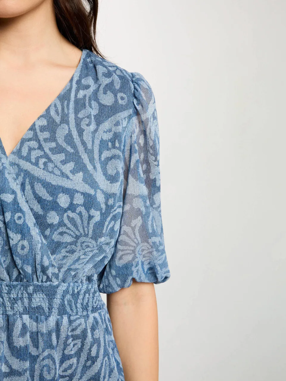 Morgan bohemian jurk met paisley print blauw, foto 5