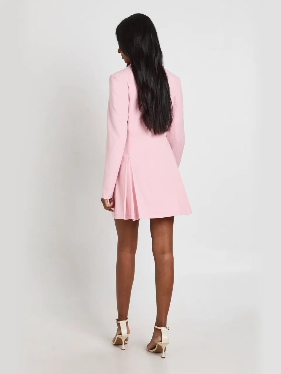 boohoo Dames Blazerjurk Met Haak-en-oog Sluiting En Getailleerde Taille roze, foto 2