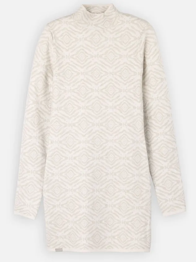 Oxbow Lange Jurk Oxbow Middellange bodycon jurk ILLUSION Beige