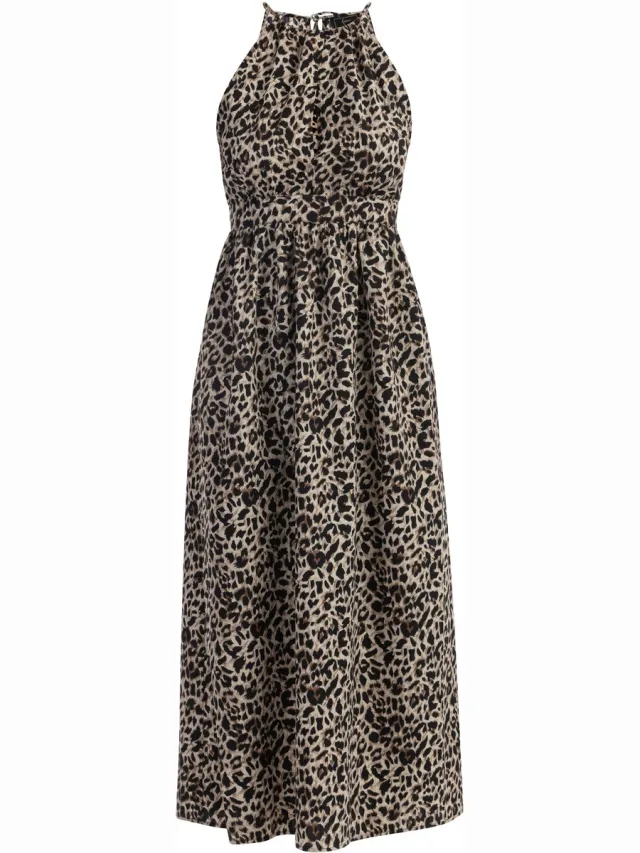 Faina Maxi-jurk met luipaardprint beige leo