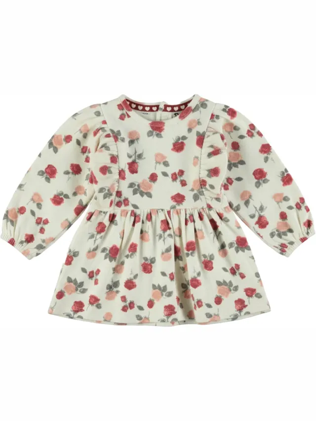 Dirkje Meisjes Rozen Jurk - Antique white
