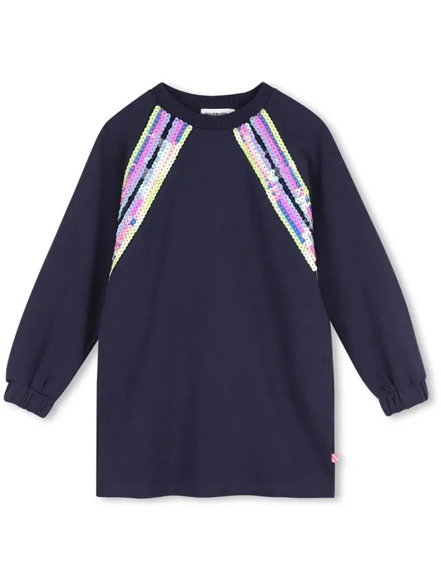 Billieblush U22344 Lang Mouw Jurk Blauw 10 Years Meisje Marine