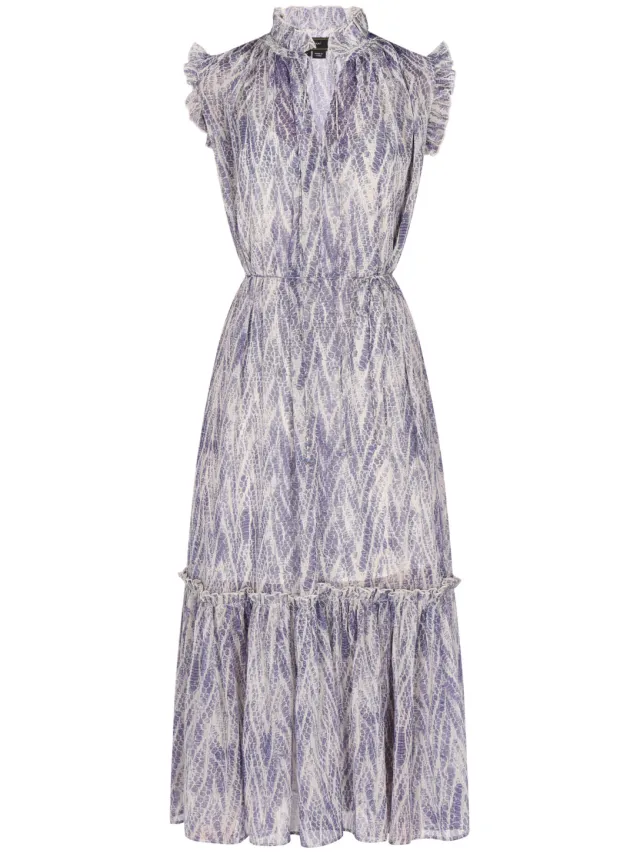 Faina Jurk Dames Blauw Veelkleurig, foto 2