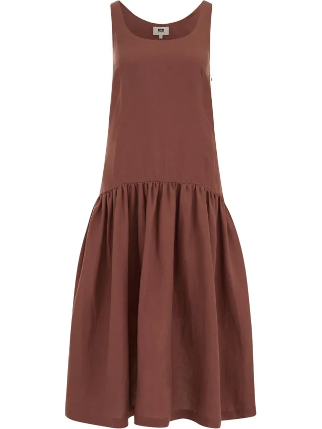 WE Fashion Dames THE FLOWY DRESS Cinnamon brown