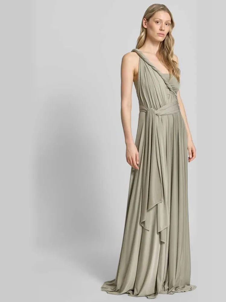 Rose Avenue maxi-jurk met diepe v-hals olijfgroen, foto 4