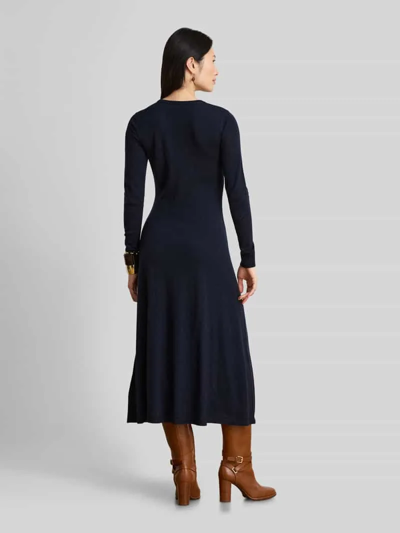 Lauren Ralph Lauren A-lijn vrijetijdsjurk van pure wol model 'VORLEY' marineblauw, foto 3