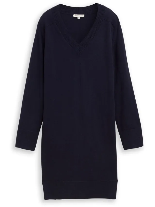 Tom Tailor Gebreide jurk met kasjmier - Knitted Navy Melange