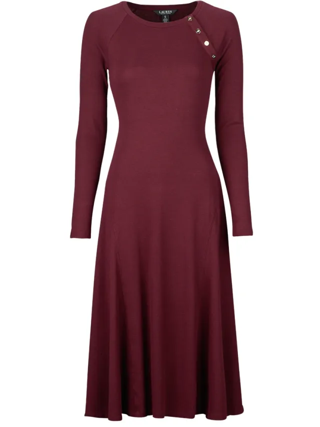 Lauren Ralph Lauren Lange Jurk Lauren Ralph Lauren BRENDY KNITFIT FLAREDRESSES Bordeau
