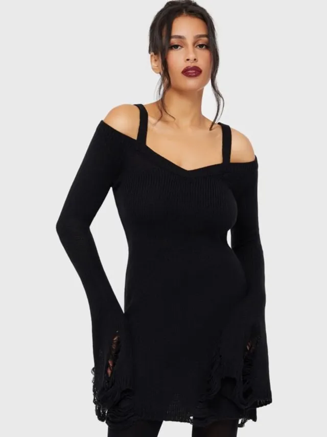 Killstar Night Widow Mini Dress Dames Mini-jurk - zwart
